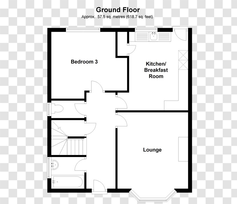 Floor Plan Apartment Open Bedroom - House Transparent PNG