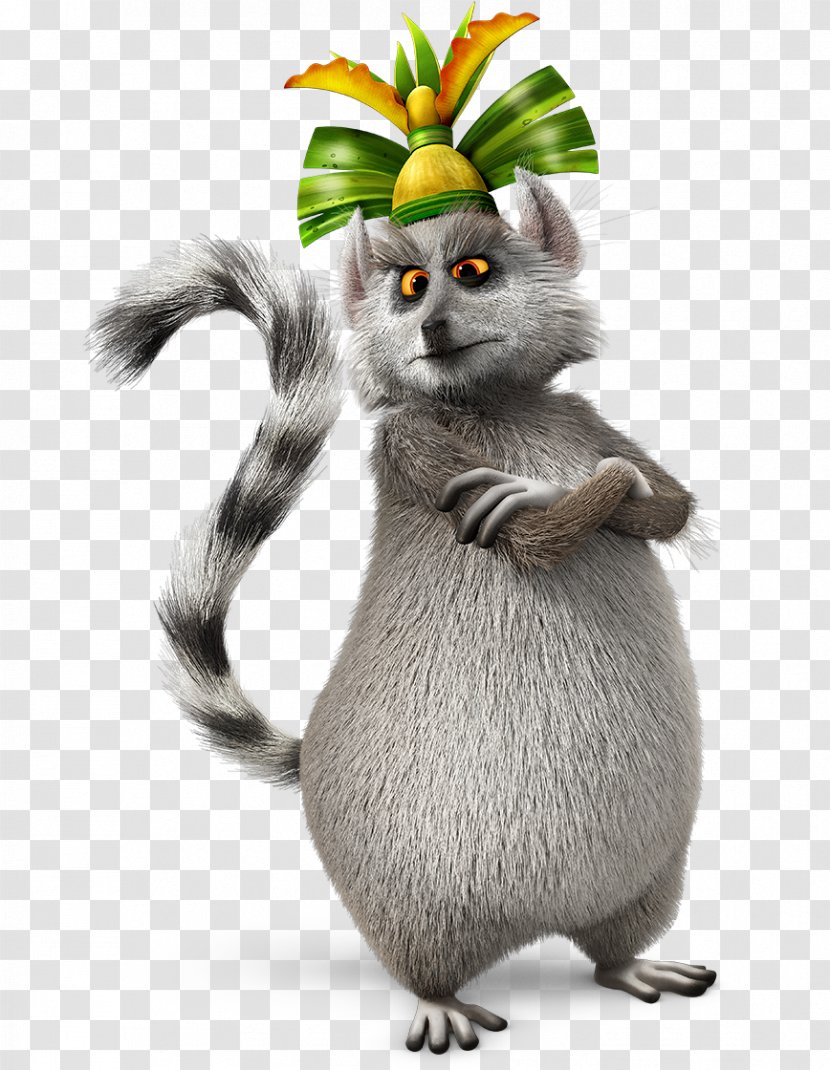 Uncle King Julien XII Mort Lemur Madagascar - Penguins Transparent PNG