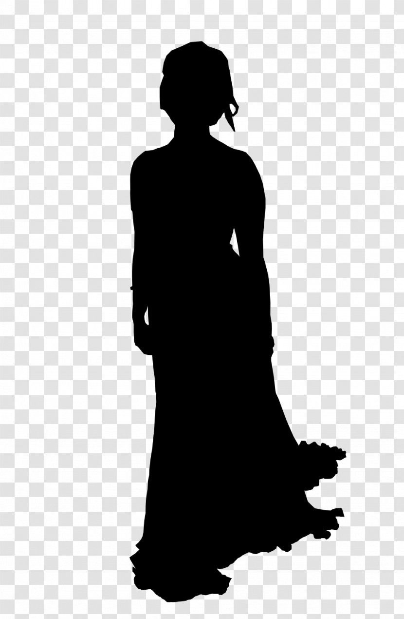 Shoulder Dress Silhouette Black M - Standing Transparent PNG