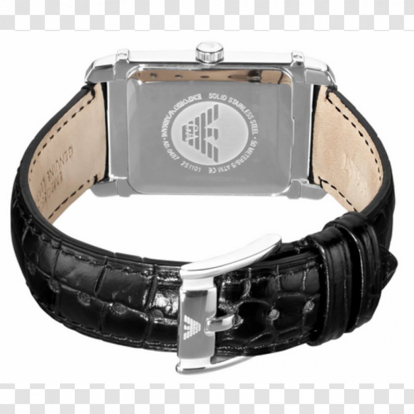 Watch Strap Armani Black Leather Transparent PNG