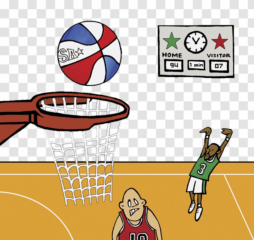 Basketball Court Cartoon Animation Clip Art - Play - Scoreboard For Game Transparent PNG