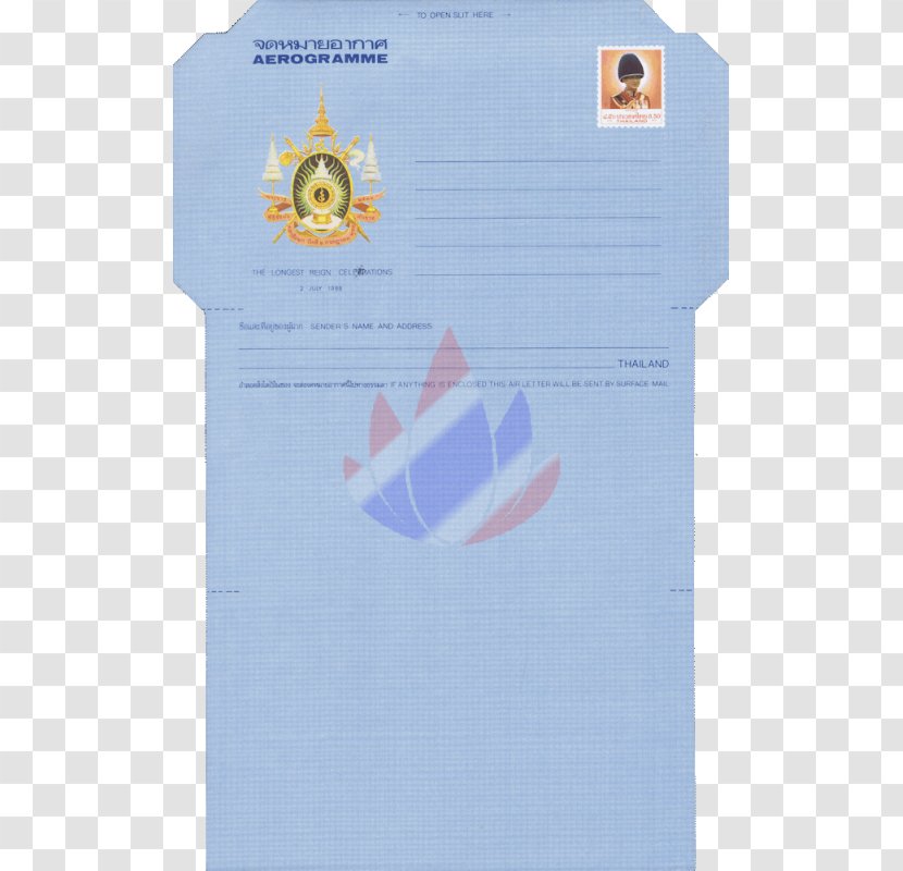 Paper Aerogram Envelope Postage Stamps Thailand - Thai Transparent PNG