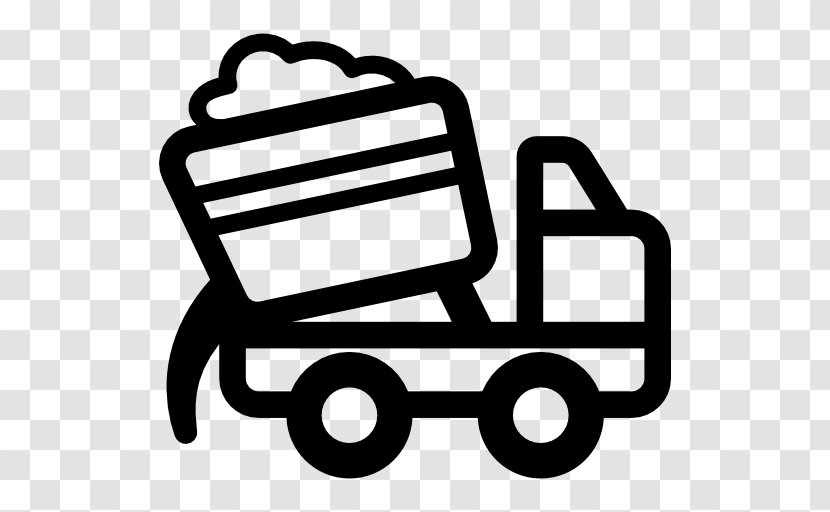 Truck - Symbol - Black And White Transparent PNG