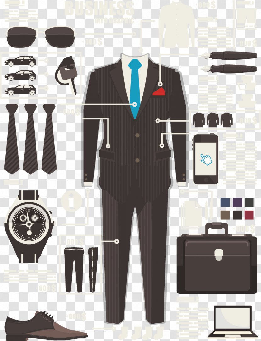 Tuxedo Suit - Business - Vector Painted Transparent PNG