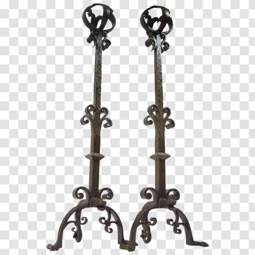 Andiron Wrought Iron Cast Brass - Fireplace Transparent PNG