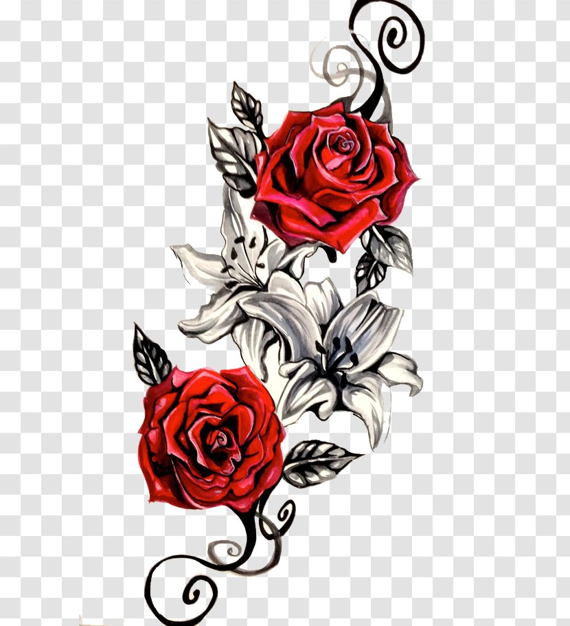 Sleeve Tattoo Clip Art - Artwork - Rose Transparent PNG