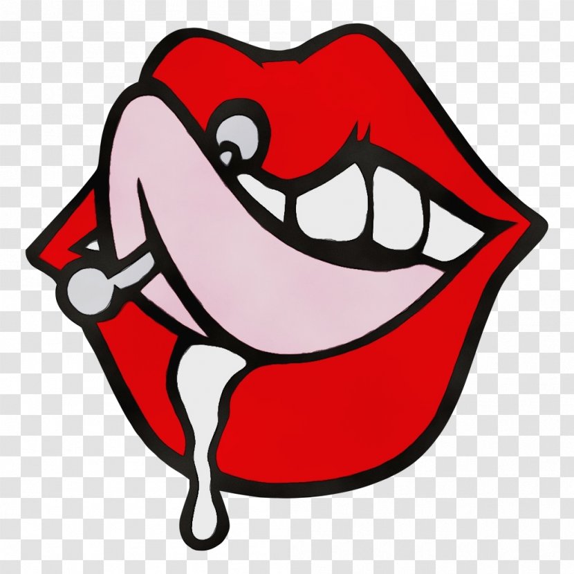 Red Clip Art Cartoon Mouth Lip - Smile Transparent PNG