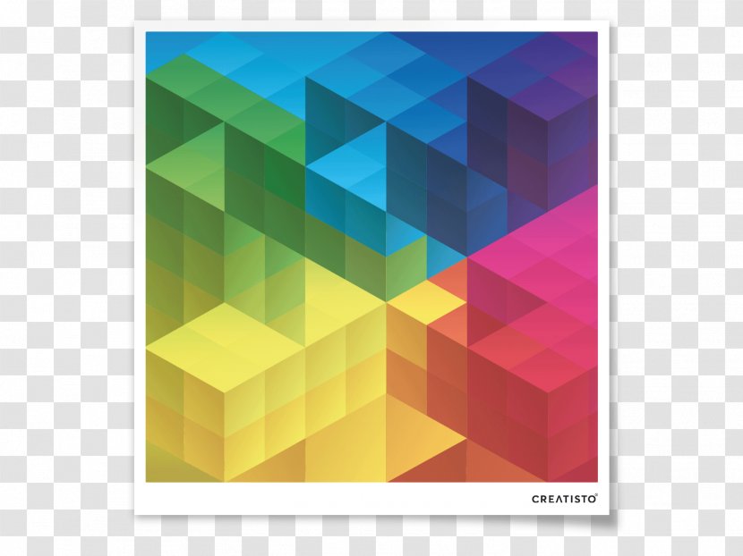 Geometry Cube Color - Geometric Abstraction - Colored Cubes Transparent PNG