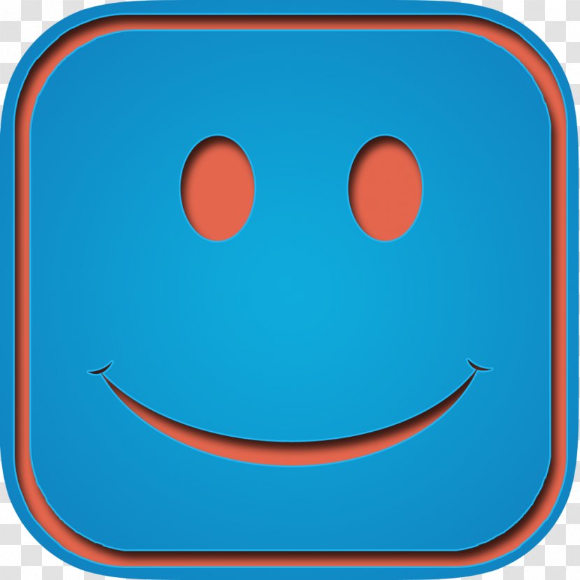 Smiley Line Text Messaging Font - Electric Blue Transparent PNG
