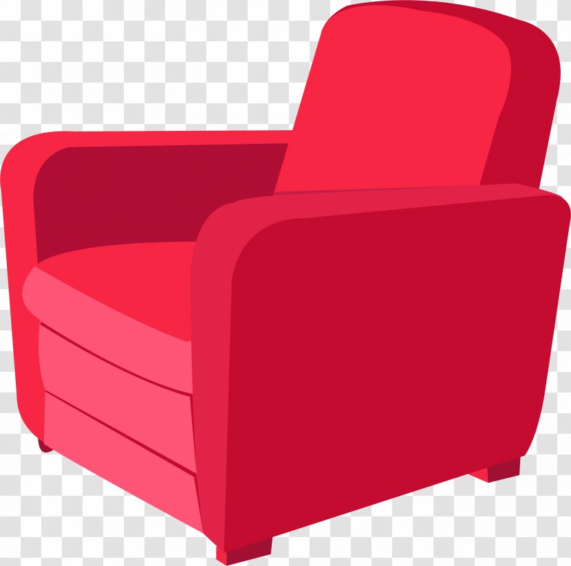 Wing Chair Table Couch Clip Art - Red Transparent PNG