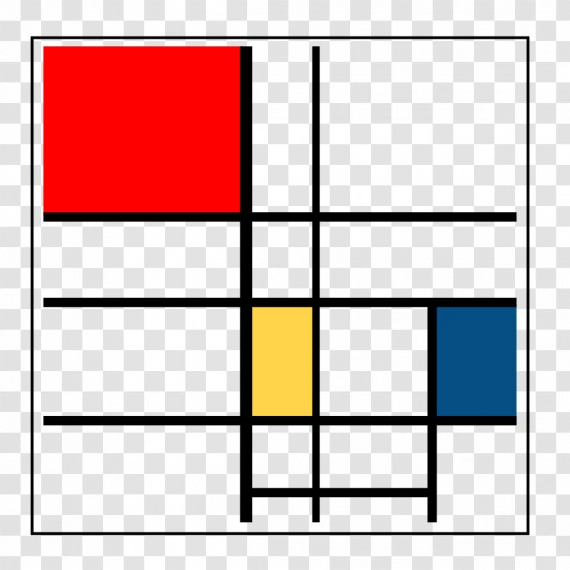 Composition II In Red, Blue, And Yellow De Stijl Painting Painter Artist - Parallel - The Quran Calligraphy Transparent PNG