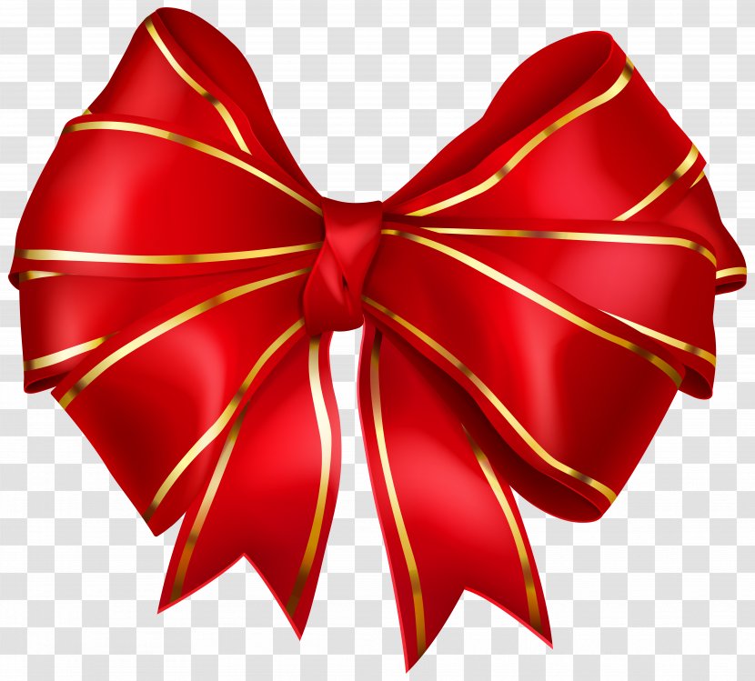 Clip Art - Banner - Red Bow With Gold Edging Transparent Image Transparent PNG