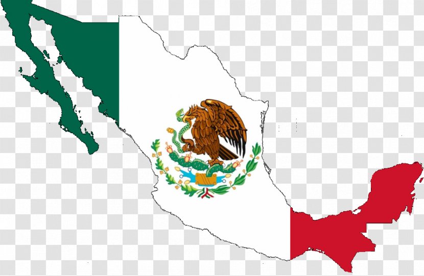 Flag Of Mexico Map National - Blank Transparent PNG