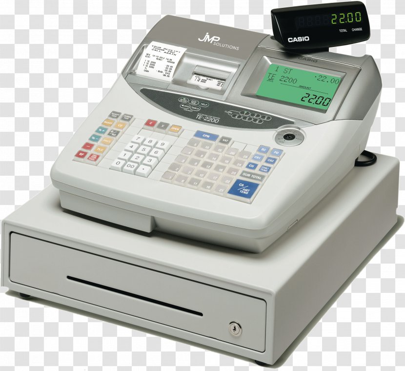 Cash Register Casio Point Of Sale Thermal Paper Printing - Discounts And Allowances - Gst Transparent PNG