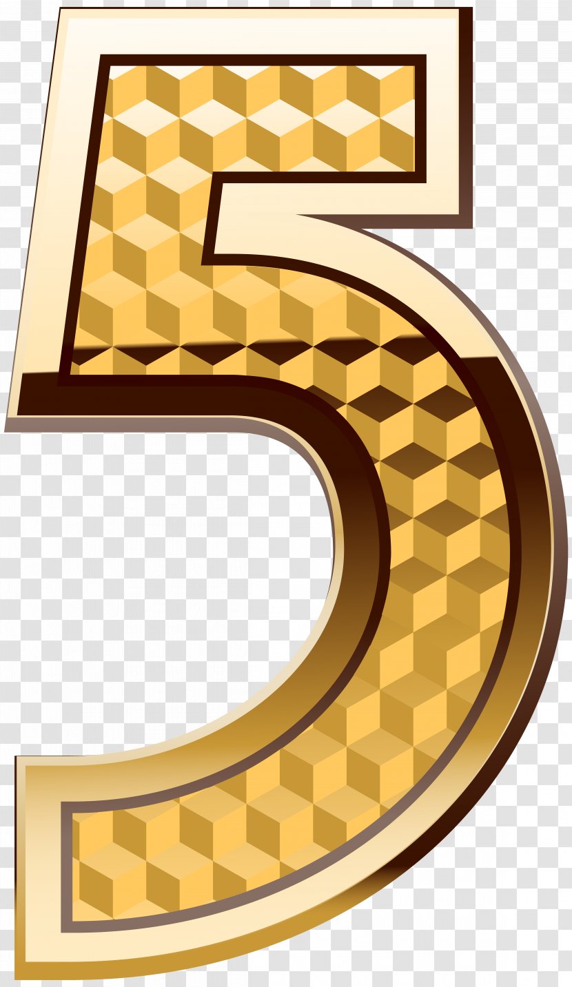 Number Numerical Digit Clip Art - Symbol - Gold Five Image Transparent PNG