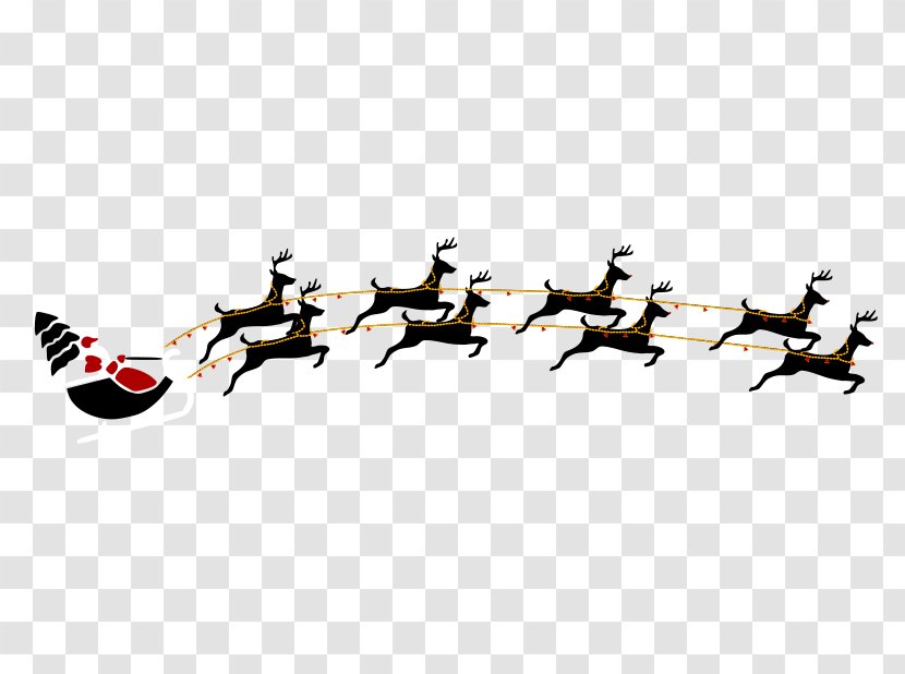 Rudolph Reindeer Santa Claus Clip Art - Flying - Sleigh Transparent PNG