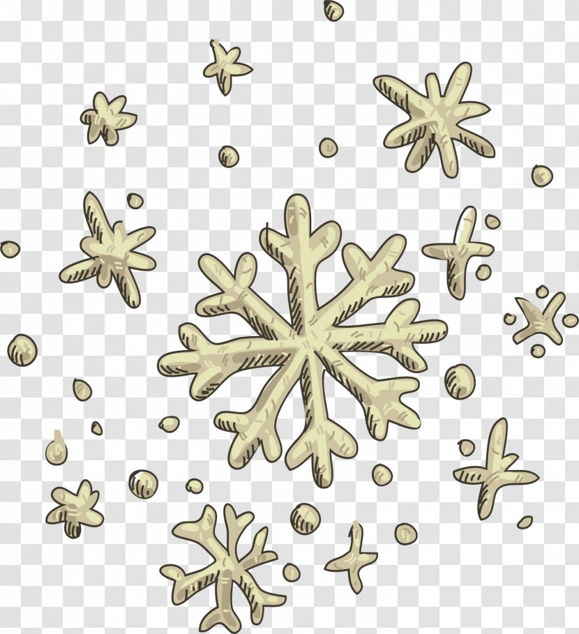 Pattern - Winter - Yellow Snowflake Transparent PNG