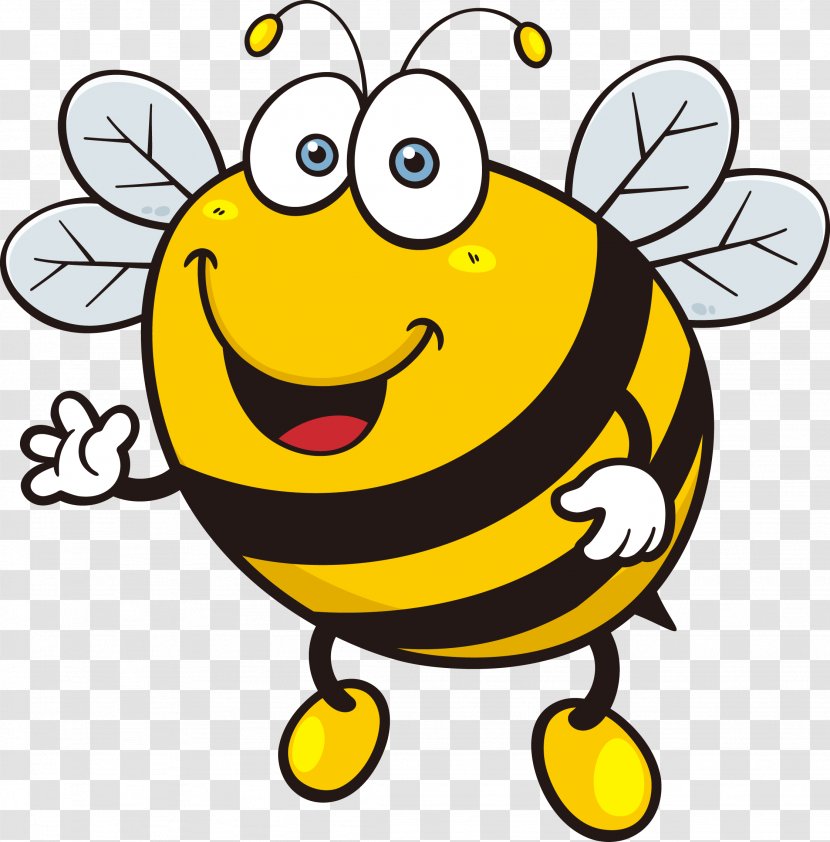 Bee Cartoon Royalty-free Illustration - Happiness Transparent PNG
