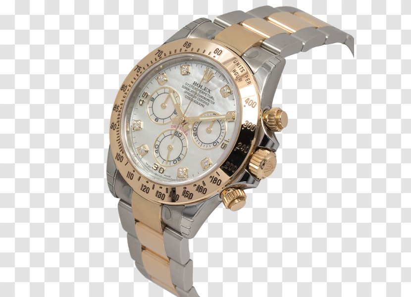 Rolex Daytona Watch Strap Diamond Colored Gold - Platinum - Mother Pearl Oyster Transparent PNG