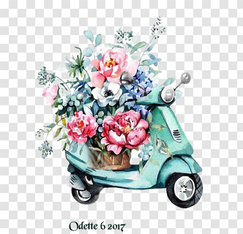 Bouquet Of Flowers Drawing - Car - Electric Vehicle Tricycle Transparent PNG