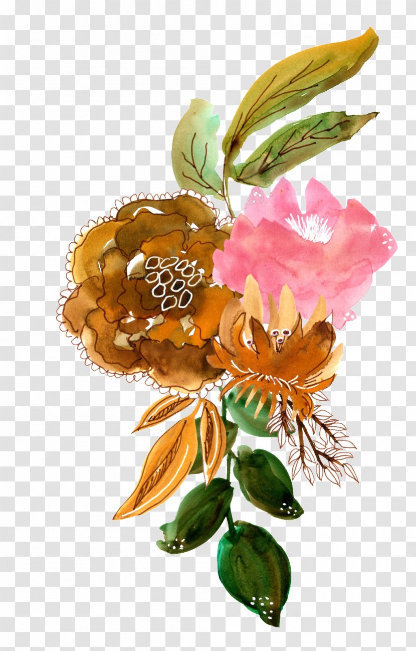 Design Image Watercolor Painting - Cut Flowers - Floral Transparent PNG