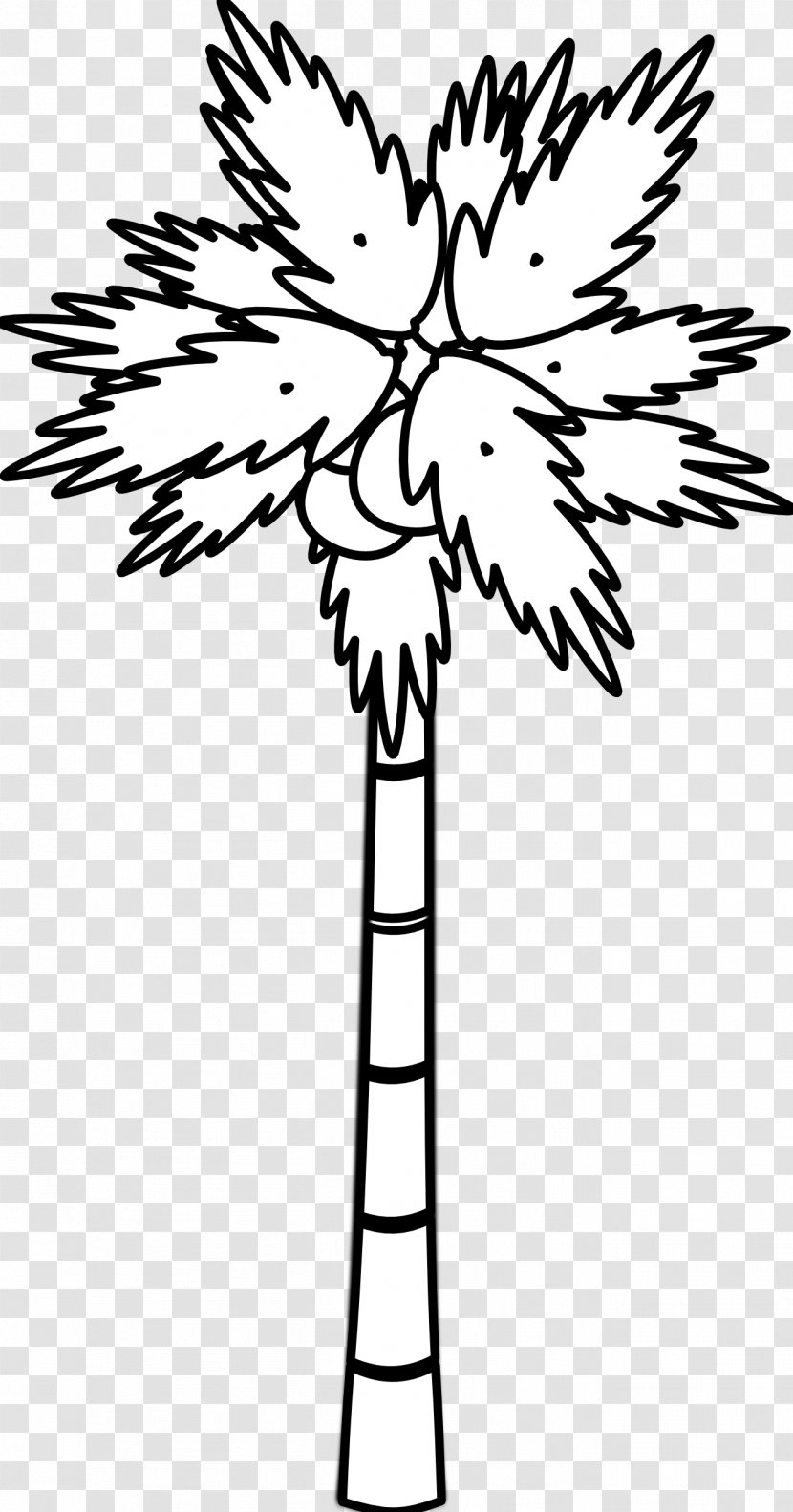 Coconut Tree Arecaceae Clip Art - Black And White Tattoos Transparent PNG