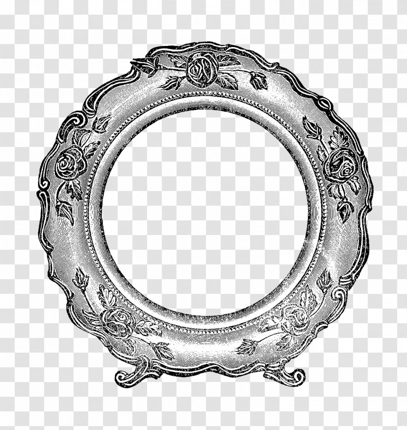 Window Silver Oval M Picture Frames Body Jewellery - Metal - Flower Round Border Transparent PNG