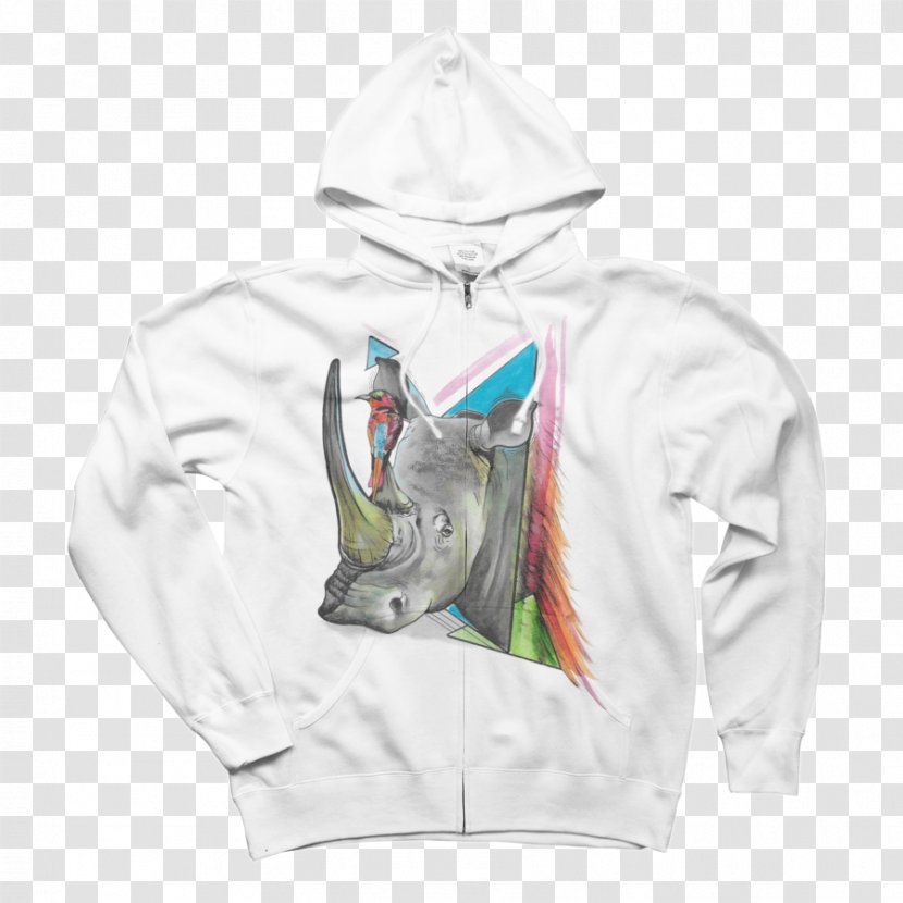 Hoodie T-shirt Clothing Design By Humans Sweater - Bluza - Rhino Transparent PNG