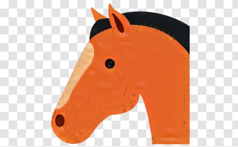 Pony Emoji - Orange - Mane Transparent PNG