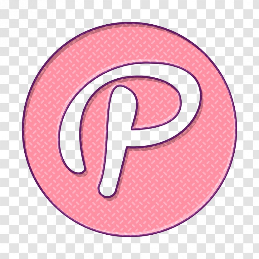 Pinterest Icon Social Application - Pink - Peach Sticker Transparent PNG