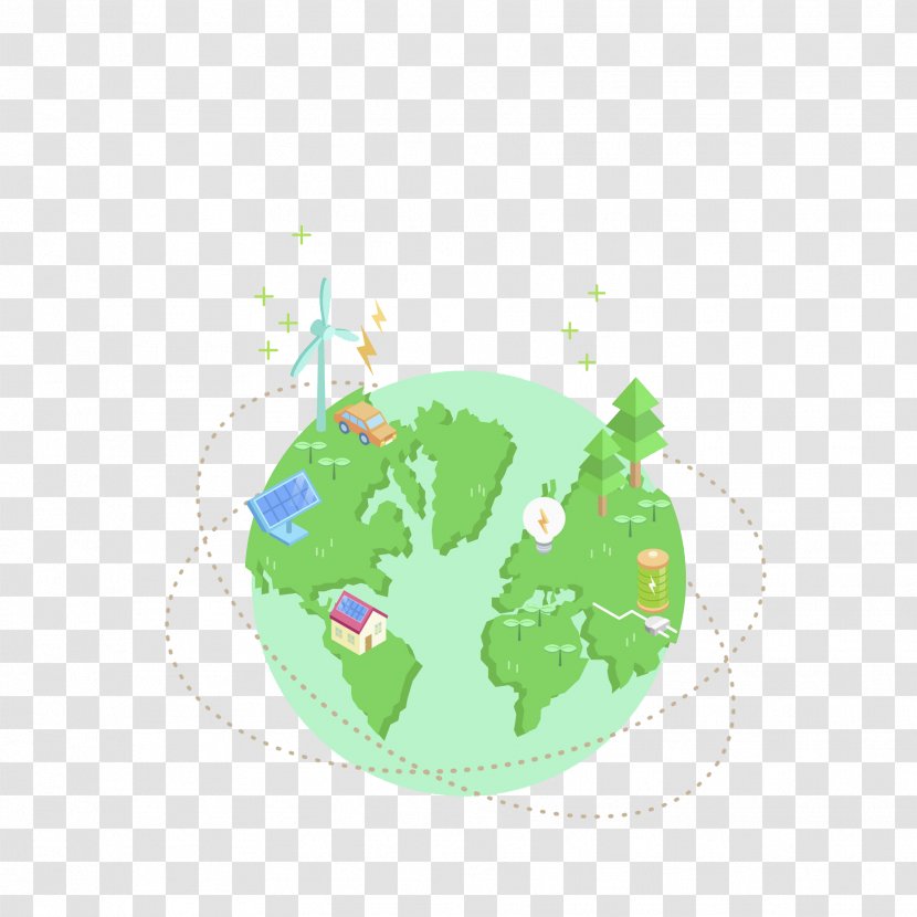 Earth Illustration - Leaf - Blue Transparent PNG