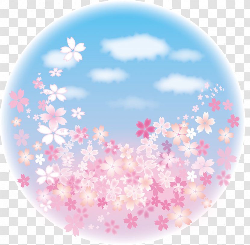 Cherry Blossom In Blue Sky. - Sky Transparent PNG