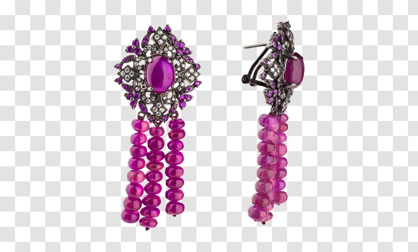 Amethyst Earring Body Jewellery Purple Bead Transparent PNG