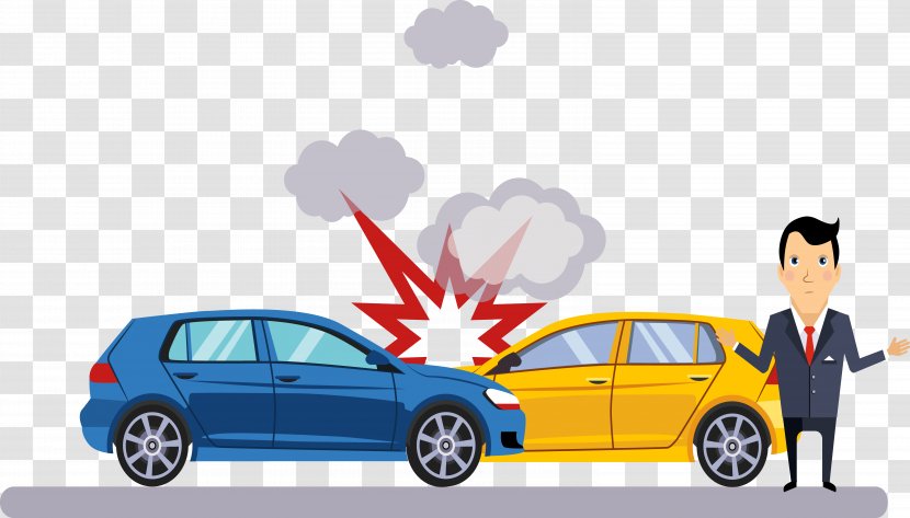 Car Traffic Collision Accident Illustration - Mode Of Transport - Vector Transparent PNG
