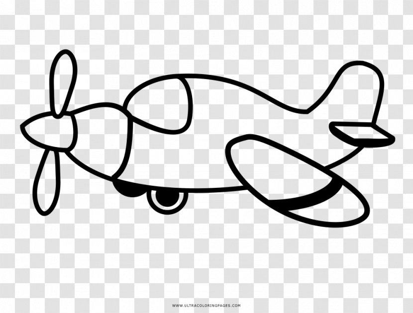Airplane Drawing Coloring Book Black And White Line Art - Pages Transparent PNG