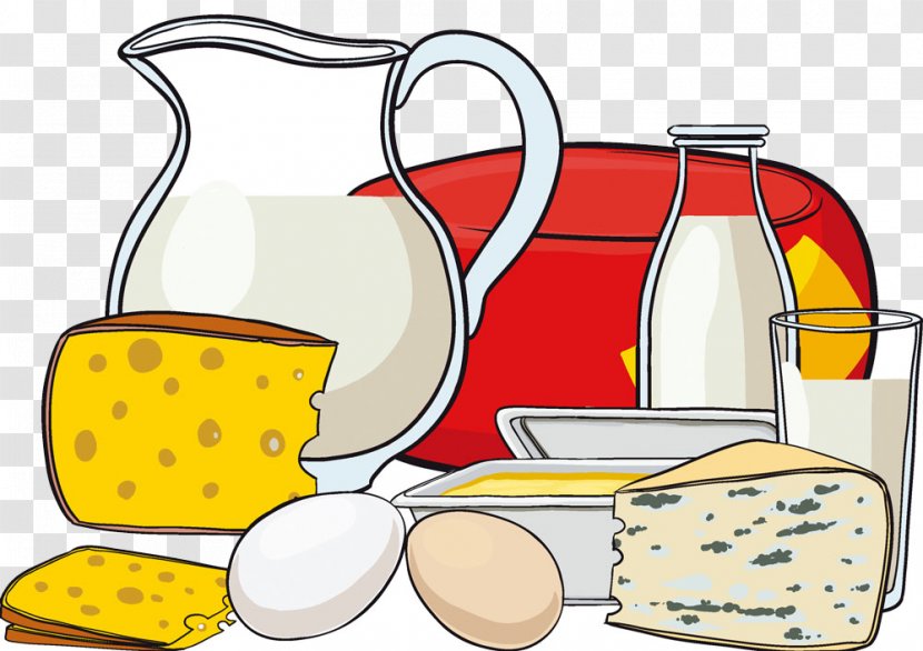 Milk Bottle Dairy Product Clip Art - Cuisine - Eggs And Cheese Illustration Transparent PNG