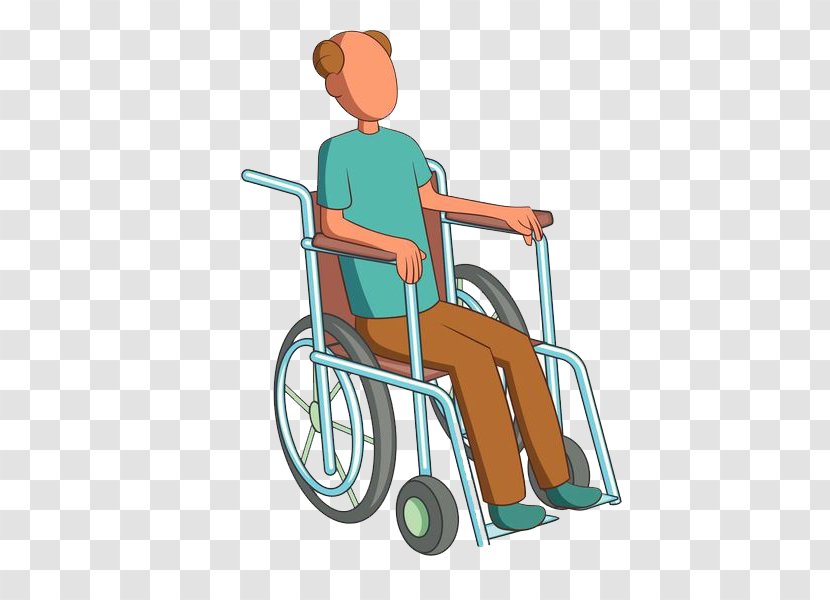 Wheelchair Cartoon Disability Illustration - Cart - A Man In Transparent PNG