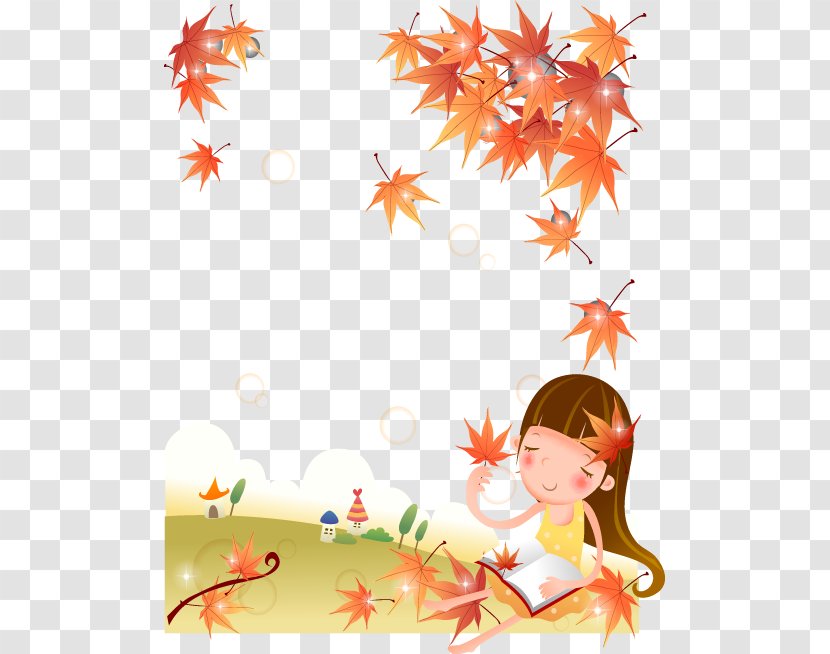 Drawing Cartoon Illustration - Stock Footage - Cute Kids Maple Leaves Transparent PNG