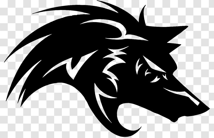 Gray Wolf Black Logo - Vector Transparent PNG