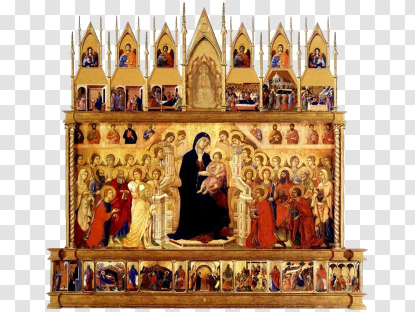 Maestà Annunciation With St. Margaret And Ansanus Ognissanti Madonna Siena The Nativity Prophets Isaiah Ezekiel - Monastery - Painting Transparent PNG