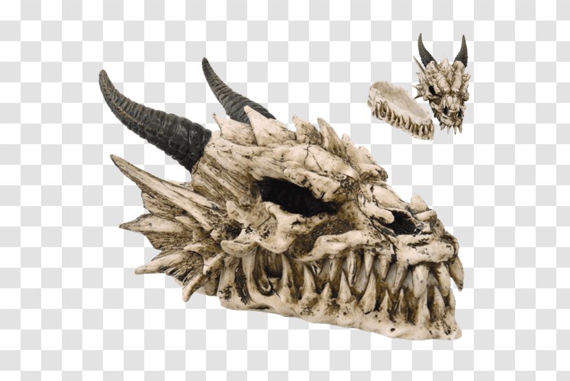 Skull Skeleton Dragon Head Statue Transparent PNG