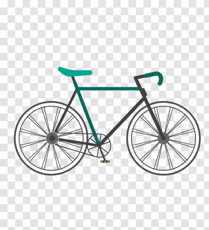 Fixed-gear Bicycle Single-speed Track Racing - Hybrid - Vintage Vector Material Transparent PNG