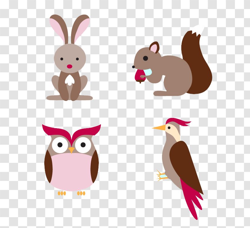 Cartoon Animal - Product - (4) Forest Animals Vector Material Transparent PNG