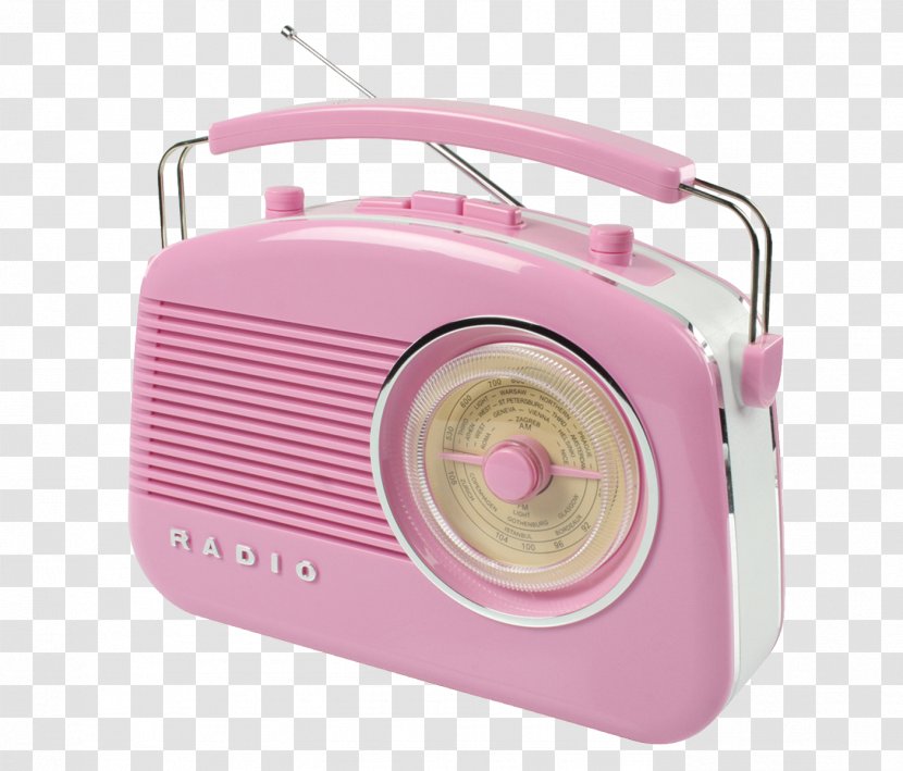 Retro Radio FM Broadcasting Style Pink - Musician Transparent PNG