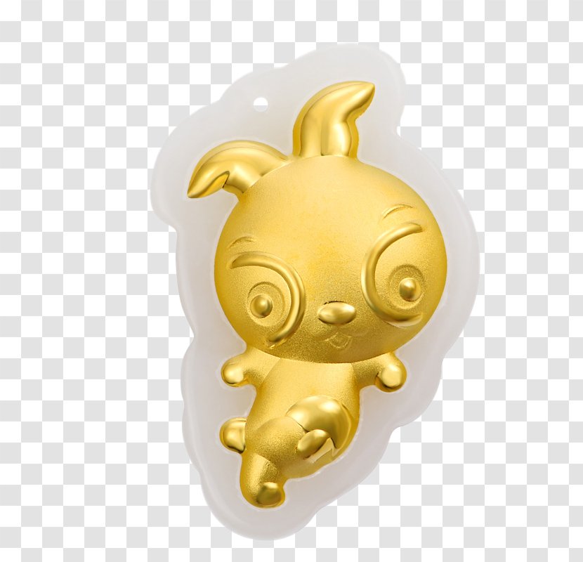 Gold Rabbit Pendant Clip Art - Jdcom - Golden Zodiac Transparent PNG