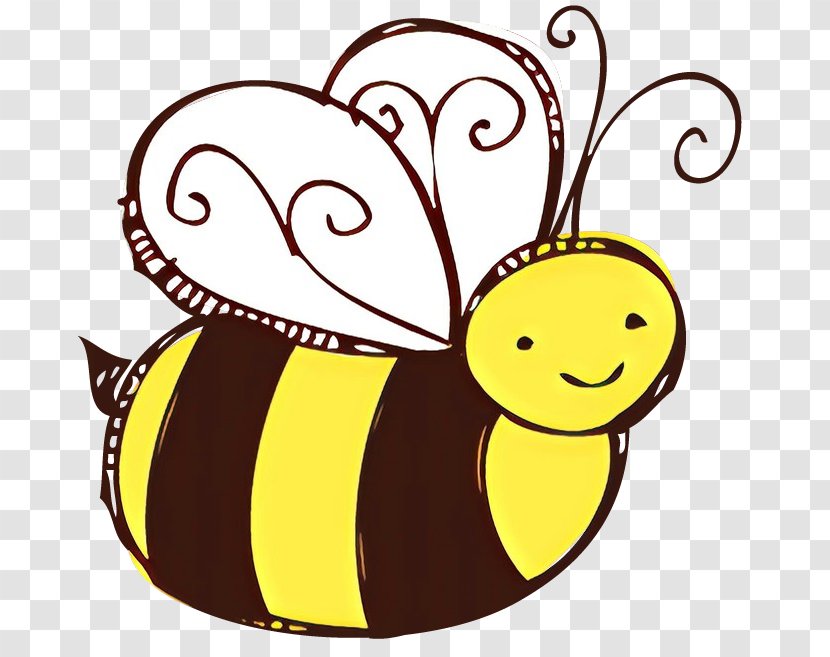 Clip Art Honeybee Cartoon Bee Yellow - Pollinator Insect Transparent PNG