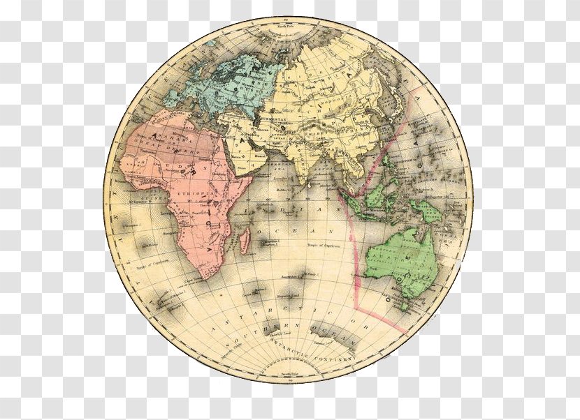 Early World Maps Globe Eastern Hemisphere Cartography - Retro Earth Map Transparent PNG