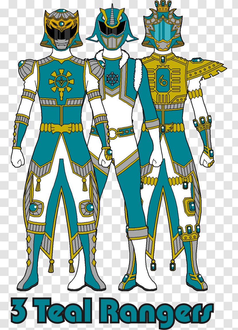 Super Sentai Power Rangers Art Cyan - Zords In Mighty Morphin - Deviantart Transparent PNG