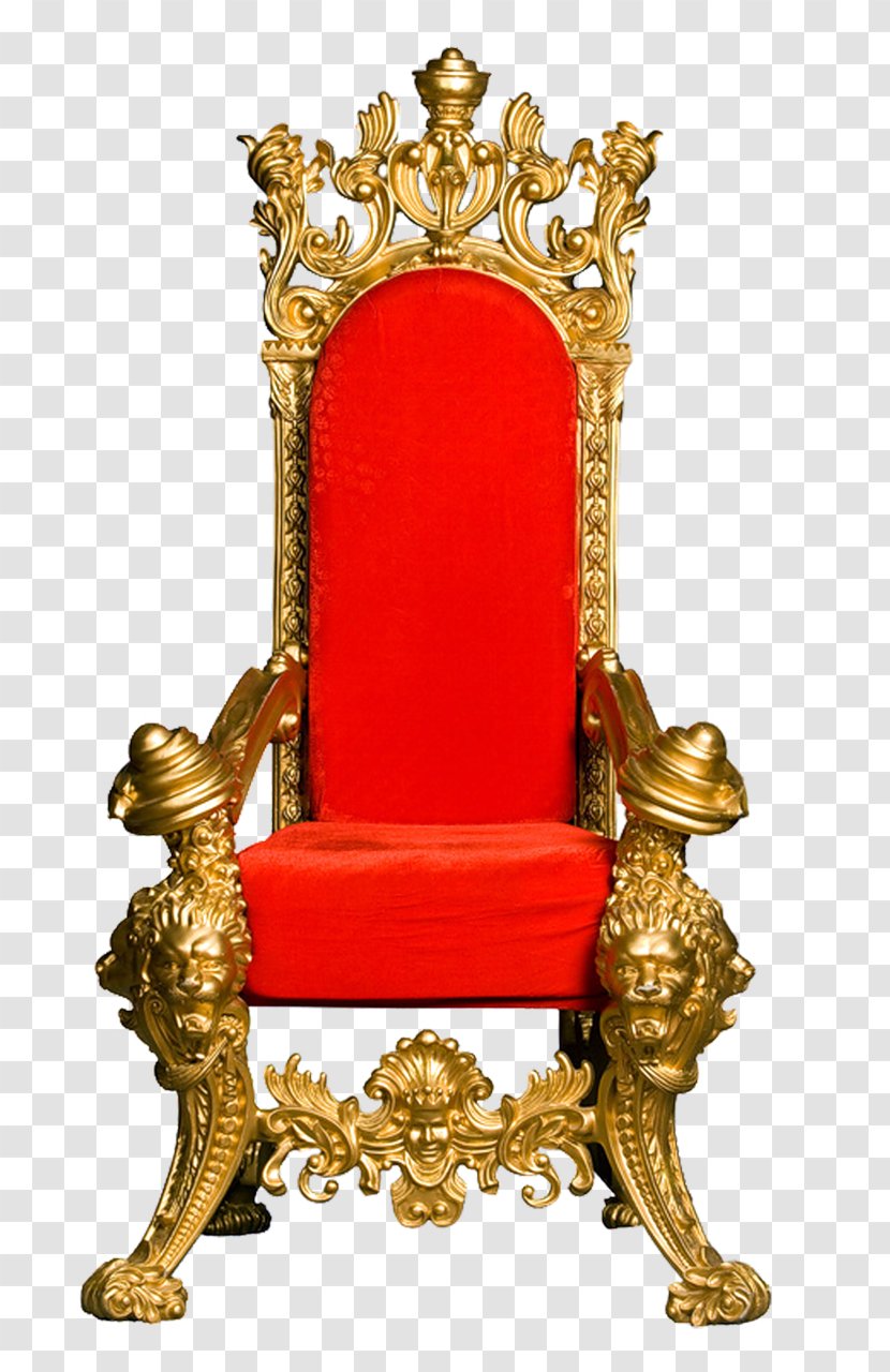 Lion Throne Chair Clip Art - Gold Transparent PNG
