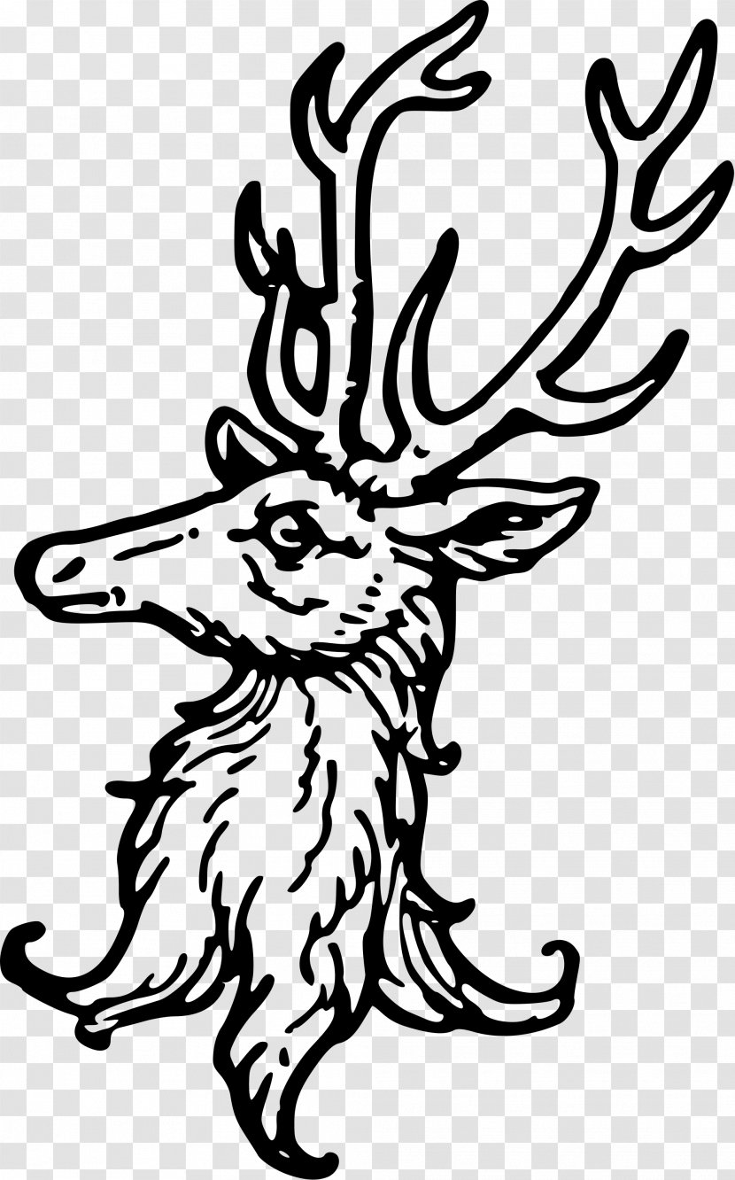 Deer Complete Guide To Heraldry Drawing Clip Art - Reindeer - Lions Head Transparent PNG